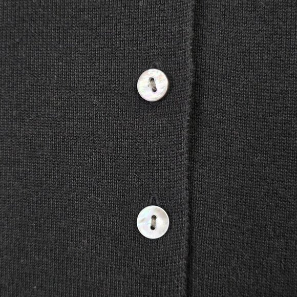 Talbots Sweater Women M Black Cardigan Tunic Button Minimalist Academia Vintage - Picture 6 of 10